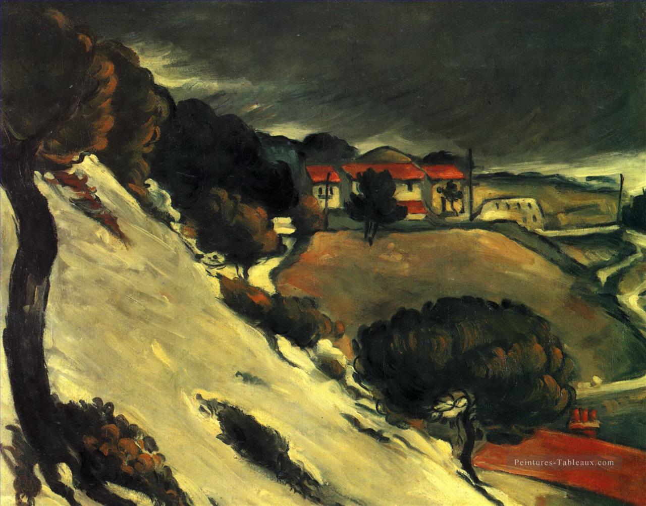 L Estaque sous la neige Paul Cézanne Peintures à l'huile